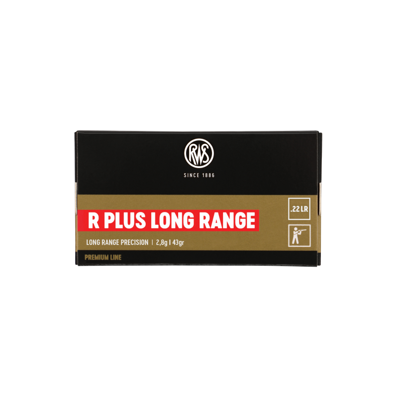 Cartouches RWS R PLUS LONG RANGE Calibre 22LR - Boite de 50 unités