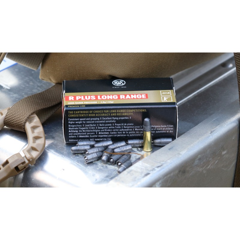Cartouches RWS R PLUS LONG RANGE Calibre 22LR - Boite de 50 unités