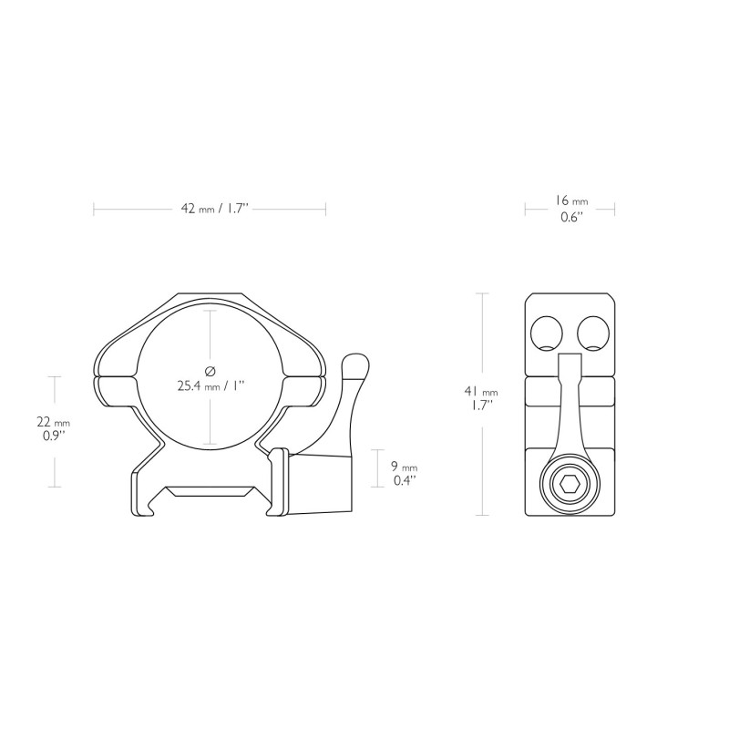 PRECISION STEEL RING MOUNTS 1" Weaver Medium Lever - Quick release lever-23011  - 23011