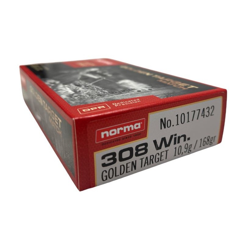 CARTOUCHES NORMA .308WIN 10.9GRAMMES - 168GRAINS - GOLDEN TARGET X 20 cartouches