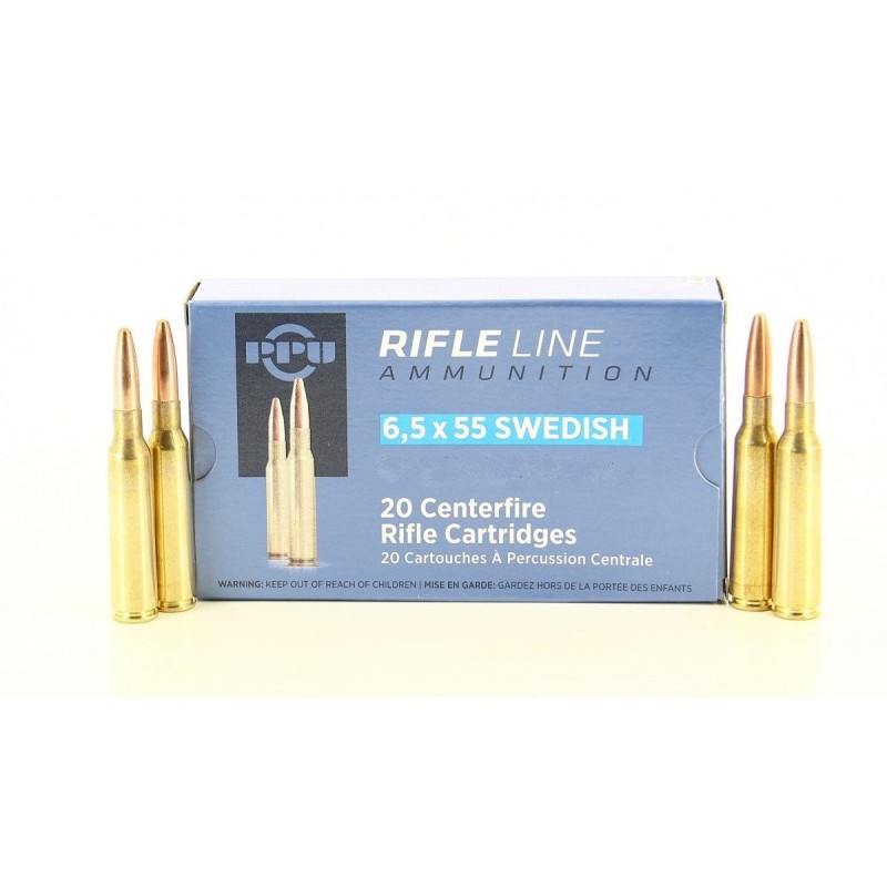 Cartouches PPU Calibre 6,5x55 SWEDISH HPBT 120grs - Boite de 20 unités