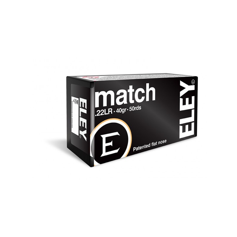Cartouches ELEY Match Pistol 40gr  Cal. 22LR - Boite de 50 unités