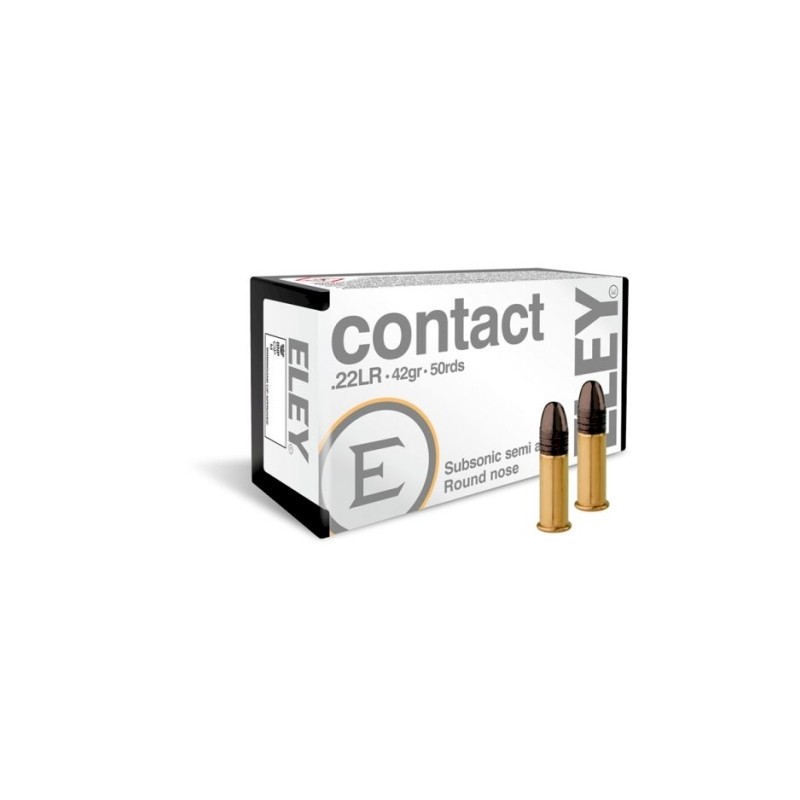 Cartouches ELEY contact - subsonique semi-auto - Cal: 22LR - 42gr - Boite de 50 unités