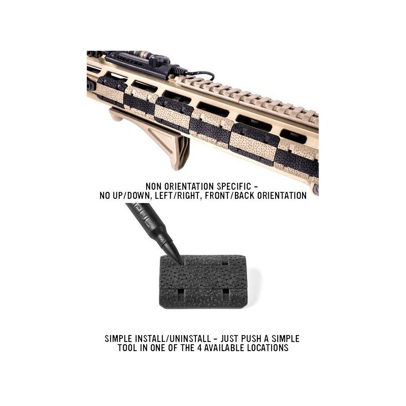 Lot de 6 Couvres Rail M-Lok Type 2 Magpul - Accessoire Arme