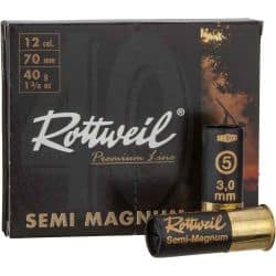 Cartouches Rottweil Semi-Magnum Cal. 12/70 - 40gr - N°5 - 3,0mm 