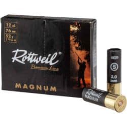 Cartouches Rottweil Magnum Cal. 12/76 - 52g - N°5 -  3,0mm