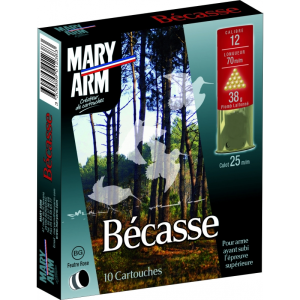 Cartouches MARY ARM BECASSE 38 - Cal 12/70 38gr N°10 BG Feutre Rose X1
