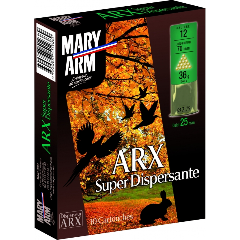 Cartouches MARY ARM ARX Super Dispersante Cal. 12/70 36grs BG n°7 x10