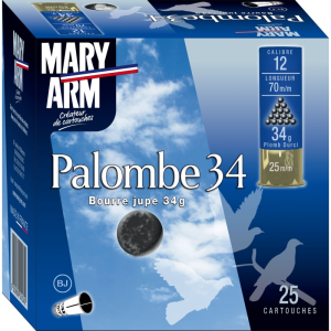 Cartouches MARY ARM PALOMBE 34 - Cal 12/70 34gr N°5 BJ X25