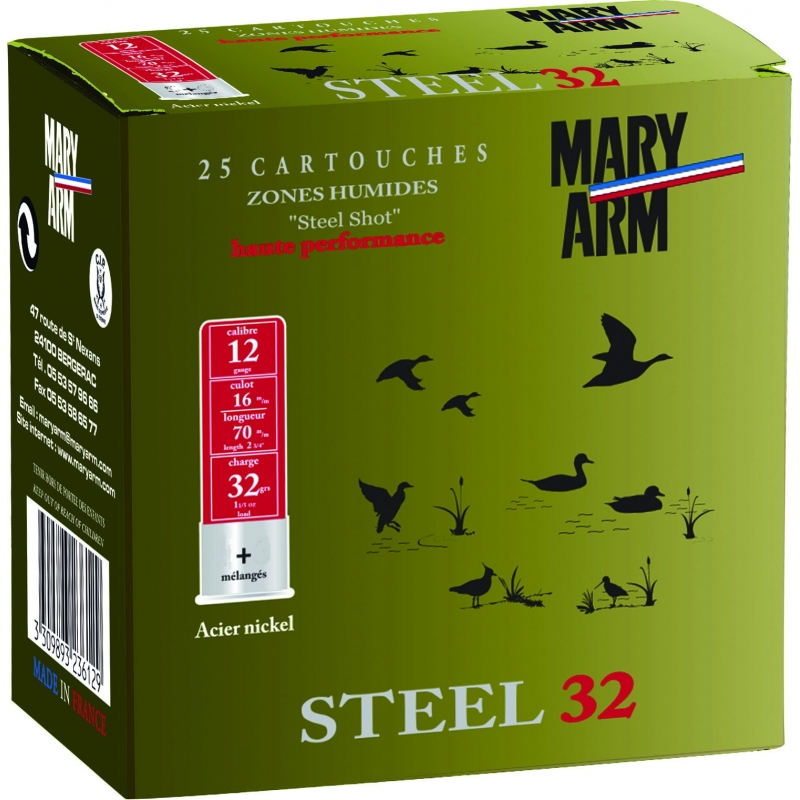 Cartouches MARY ARM SUPER STEEL - Cal 12/70 - 32gr - X25