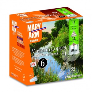 Cartouches MARY ARM MAGNUM COPPER - Cal 12/76 34gr N°6 BJ X25