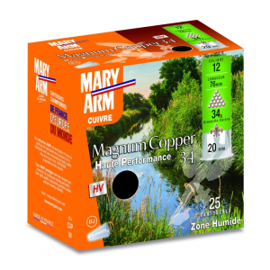 Cartouches MARY ARM MAGNUM COPPER - Cal 12/76 34gr N°4 BJ X25