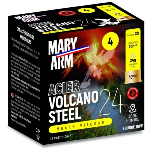 Cartouches MARY ARM Volcano steel 24 - Cal 20/70 24gr N°4 BJ X 25