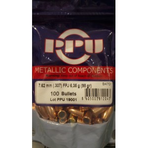 Ogives PPU Cal. 7.62mm (.307) 98gr FPJ - sachet de 100 unités