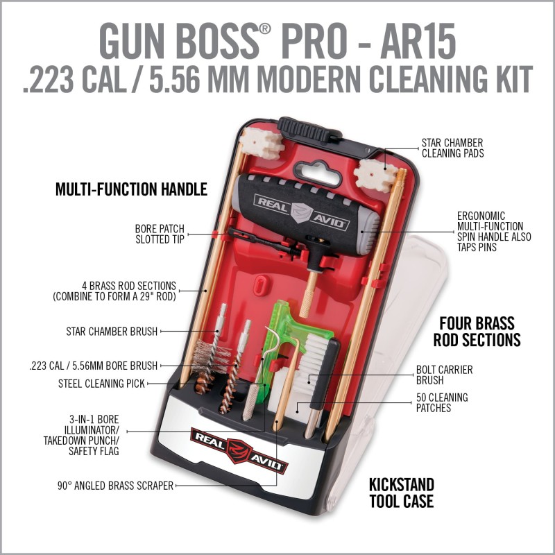 REAL AVID- KIT DE NETTOYAGE AR15 - GUN BOSS PRO