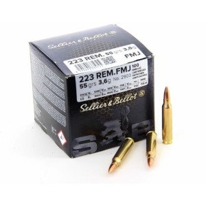 Cartouches SELLIER BELLOT FMJ - Cal: 223 REM - 55grs - Boite de 100