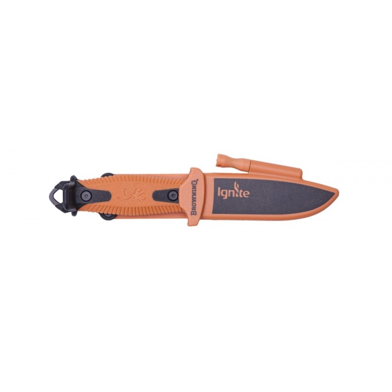 COUTEAU BROWNING IGNITE LAME FIXE COULEUR ORANGE - 10CM
