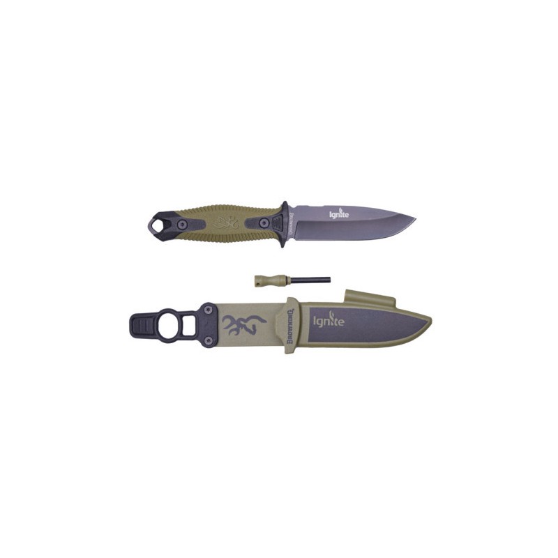 COUTEAU BROWNING IGNITE LAME FIXE COULEUR VERT - 10CM