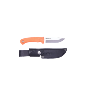 BROWNING PRO HUNTER COUTEAU A LAME FIXE + ETUI CUIR - MANCHE FLUO