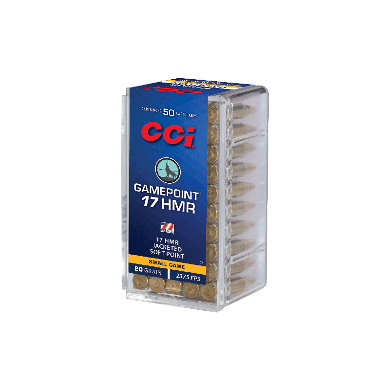 CARTOUCHES CCI - 17 HMR GAMEPOINT - 20 GRAINS - BOITE DE 50
