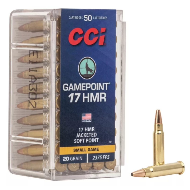CARTOUCHES CCI - 17 HMR GAMEPOINT - 20 GRAINS - BOITE DE 50