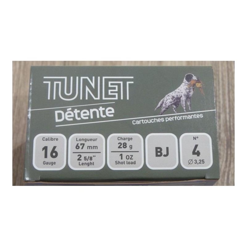 Cartouches TUNET DETENTE Cal. 16/67 28grs