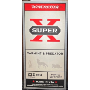 Cartouches WINCHESTER 222 Rem SP 50grs - Boite de 20 unités