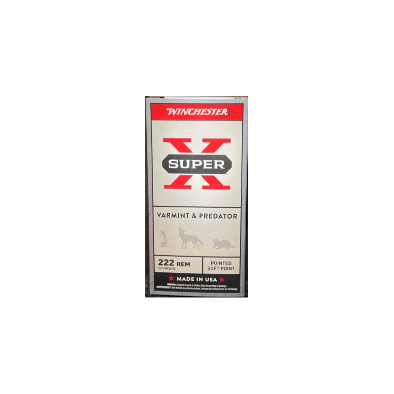 Cartouches WINCHESTER 222 Rem SP 50grs - Boite de 20 unités