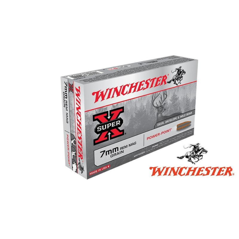 Cartouches WINCHESTER 7mm Rem Mag SUPER X POWER POINT175 grs X20