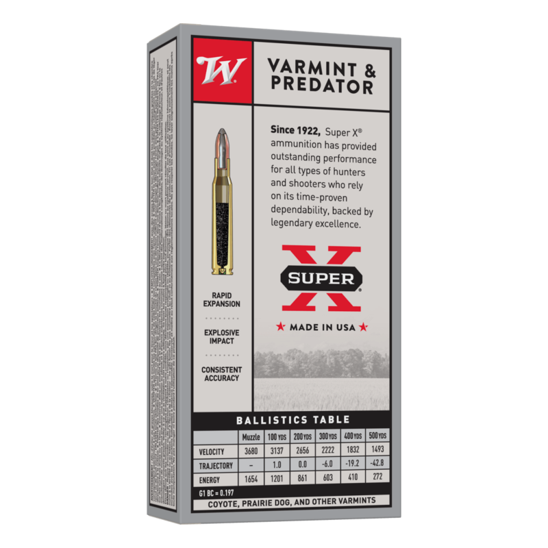 Cartouches WINCHESTER 243 Win JACKETED SOFT-POINT 80grs - Boite de 20