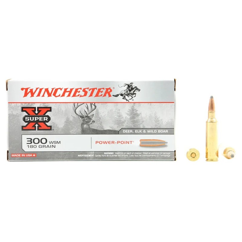 20 munitions Winchester Super X 180 Gr, cal .300 WSM