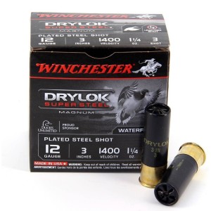 CARTOUCHE WINCHESTER DRYLOK  - 12/76 - 35grammes - PLOMBS ACIER cuivrées N°BB (4.5MM) - X25