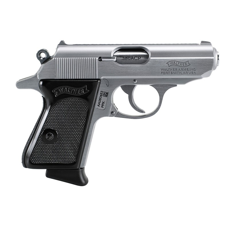 PISTOLET WALTHER PPK, 6 CPS CAL 380ACP - INOX