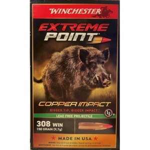 MUNITIONS WINCHESTER CAL.308WIN EXTREME POINT COPPER IMPACT 9.7G 150GR