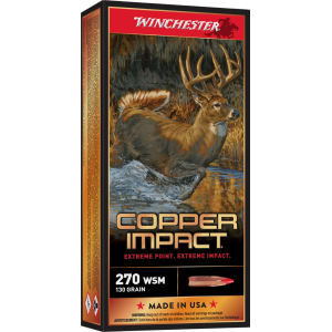 Cartouches WINCHESTER cal.270wsm extrême copper impact 130gr par 20