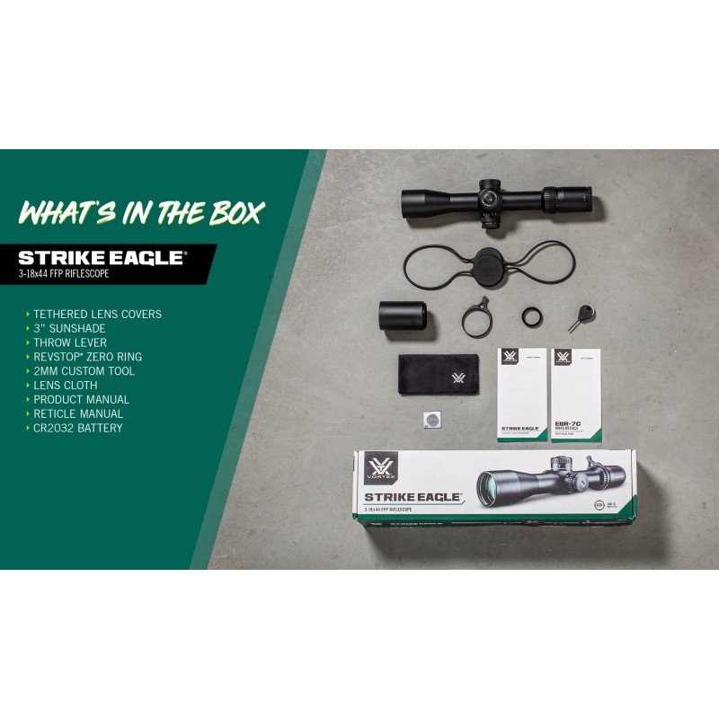 LUNETTE VORTEX Strike Eagle® 3-18x44 FFP EBR-7C (MRAD) Reticle | 34mm Tube
