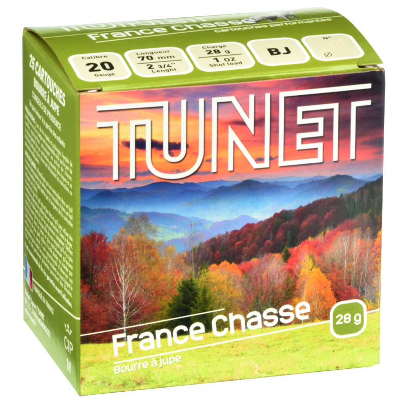 Cartouches TUNET FRANCE CHASSE Cal. 20/70 - 28G - BJ