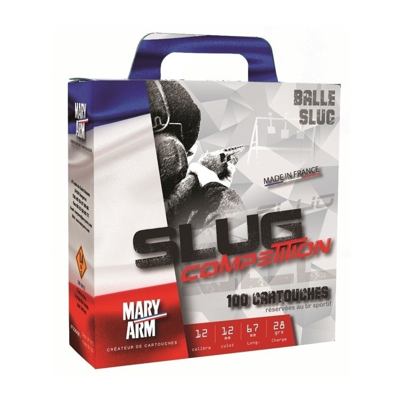 MARY ARM - PACK 100 SLUG  12/67 - Bourre Jupe - 28g - Plomb Durci
