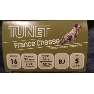 Cartouches TUNET FRANCE CHASSE Cal. 16/70 32G - N°5