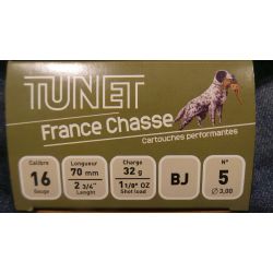 Cartouches TUNET FRANCE CHASSE Cal. 16/70 32G - N°5