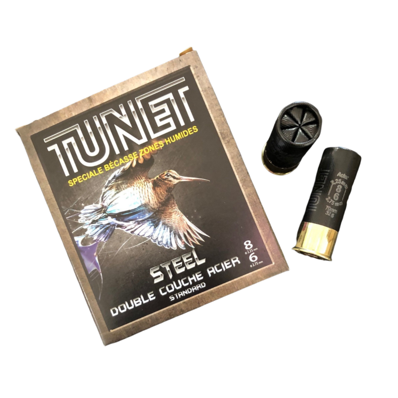 Cartouches TUNET BECASSE STEEL - Cal: 12/70 - 32gr - BJ- ACIER n°6/8 x