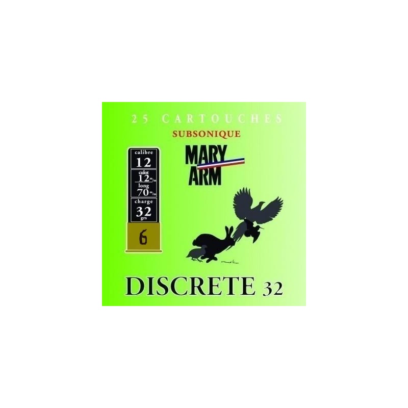 Cartouches MARY ARM SUBSONIC DISCRETE 12/67 32gr N°6 X25