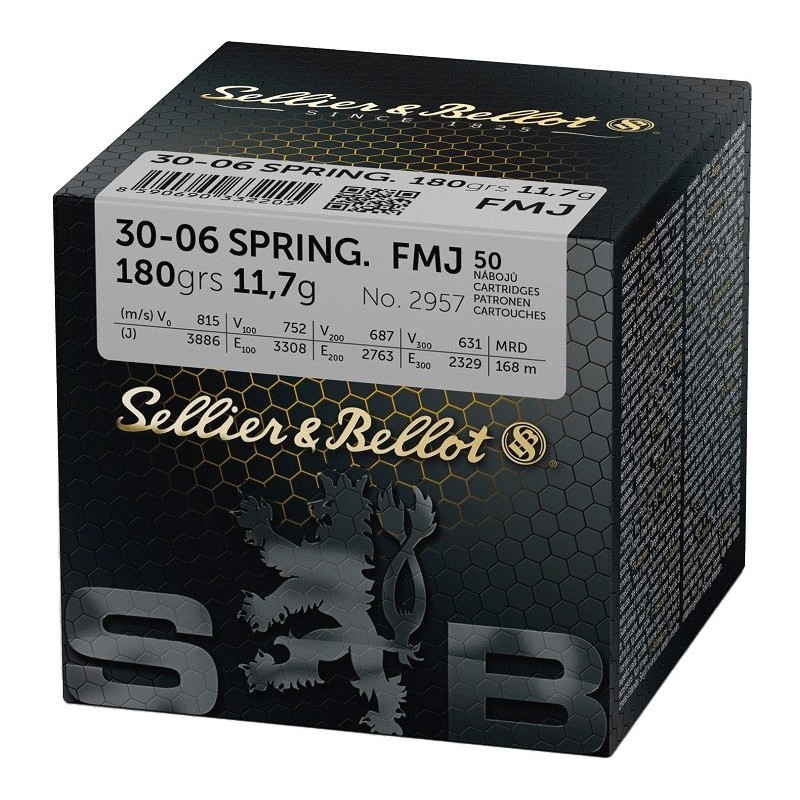 Cartouches SELLIER & BELLOT 30-06 SPRINGFIELD - FMJ 180GRS