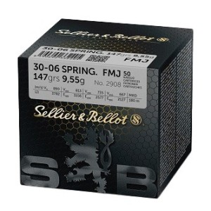 Cartouches SELLIER & BELLOT 30-06 SPRINGFIELD - FMJ 147GRS - BOITE DE 50 UNITÉS