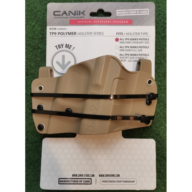 Holster polymer couleur TAN, droitier, pour CANIK TP9 - Adapté à tous les TP9 de taille standard