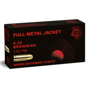 Cartouches GECO 6,35mm BROWNING (25 acp- 25 auto) 49gr FMJ - Boîte de 50 unités