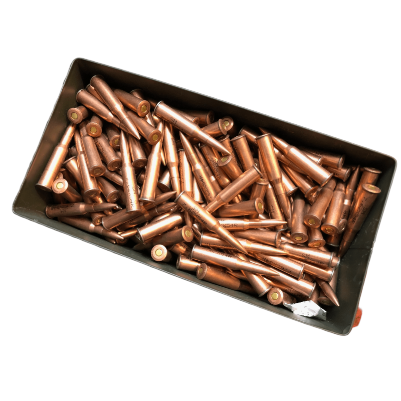 Cartouches SM Calibre 7,62x54R FMJ -  148 Gr (9,6 Grammes) - SURPLUS - Caisse de 500 unités