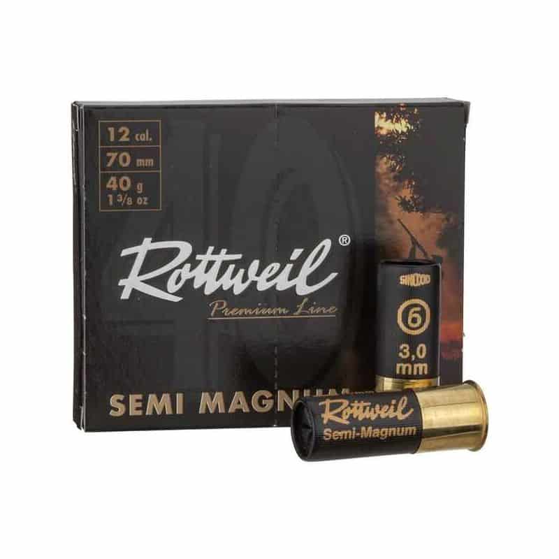Cartouches Rottweil Semi-Magnum Cal. 12/70 - 40gr - N°6 - 2,7mm