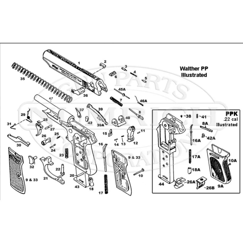 WALTHER PP TRINGLE DOUBLE ACTION ( TRIGGER BAR ) PPZM-39