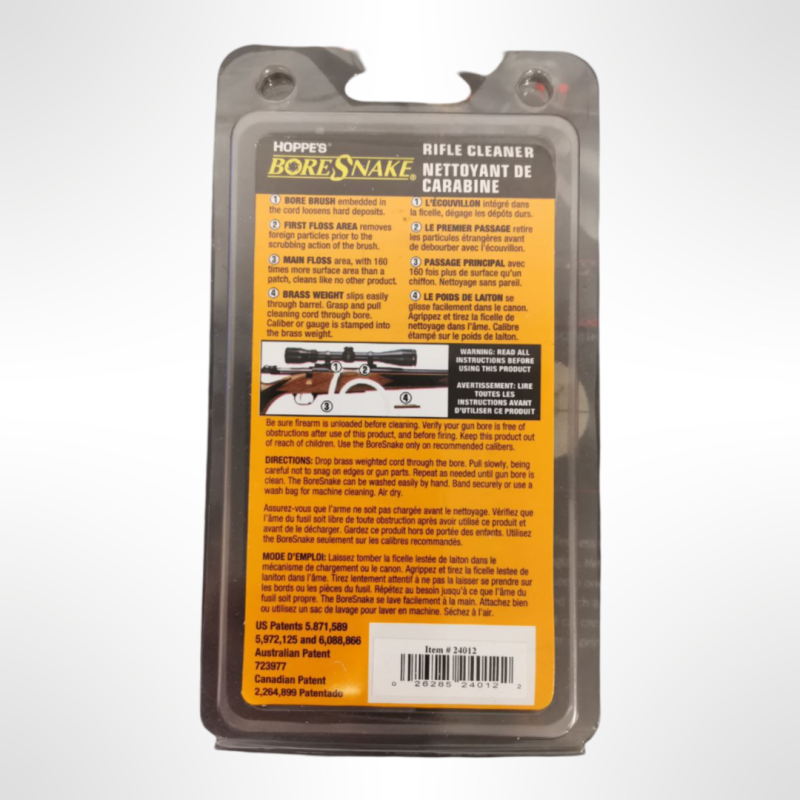 BoreSnake, cordon de nettoyage HOPPE'S - Calibre .243, 6mm
